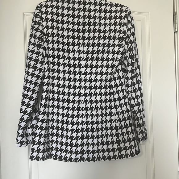 NWT Alice + Olivia Breann checkered black white houndstooth blazer jacket size 2 - Picture 12 of 15